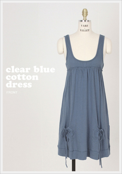 Clear Blue Cotton Dress[Villet Co., Ltd.] Made in Korea